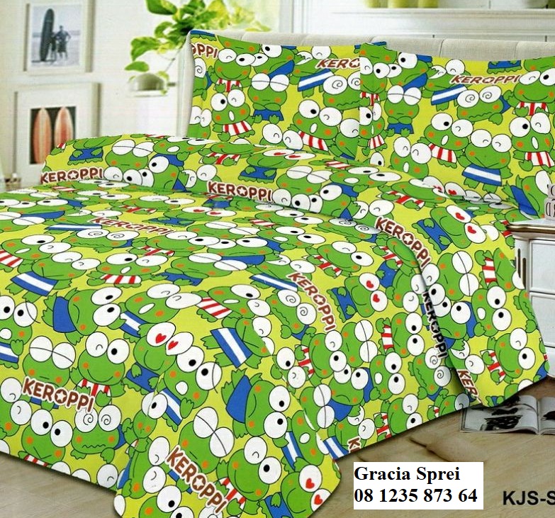 <p>Sprei Disperse Campur sprei motif keroppi ini s